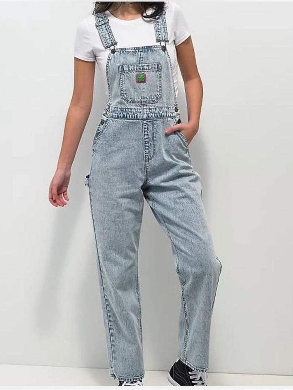 Empyre Susie light wash loose overalls